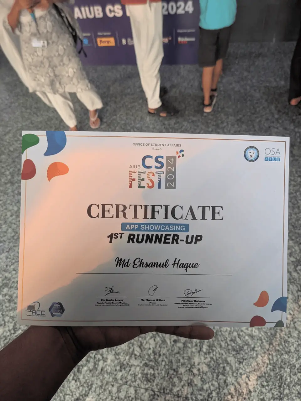 AIUB CS FEST 2024 - 1st Runner Up